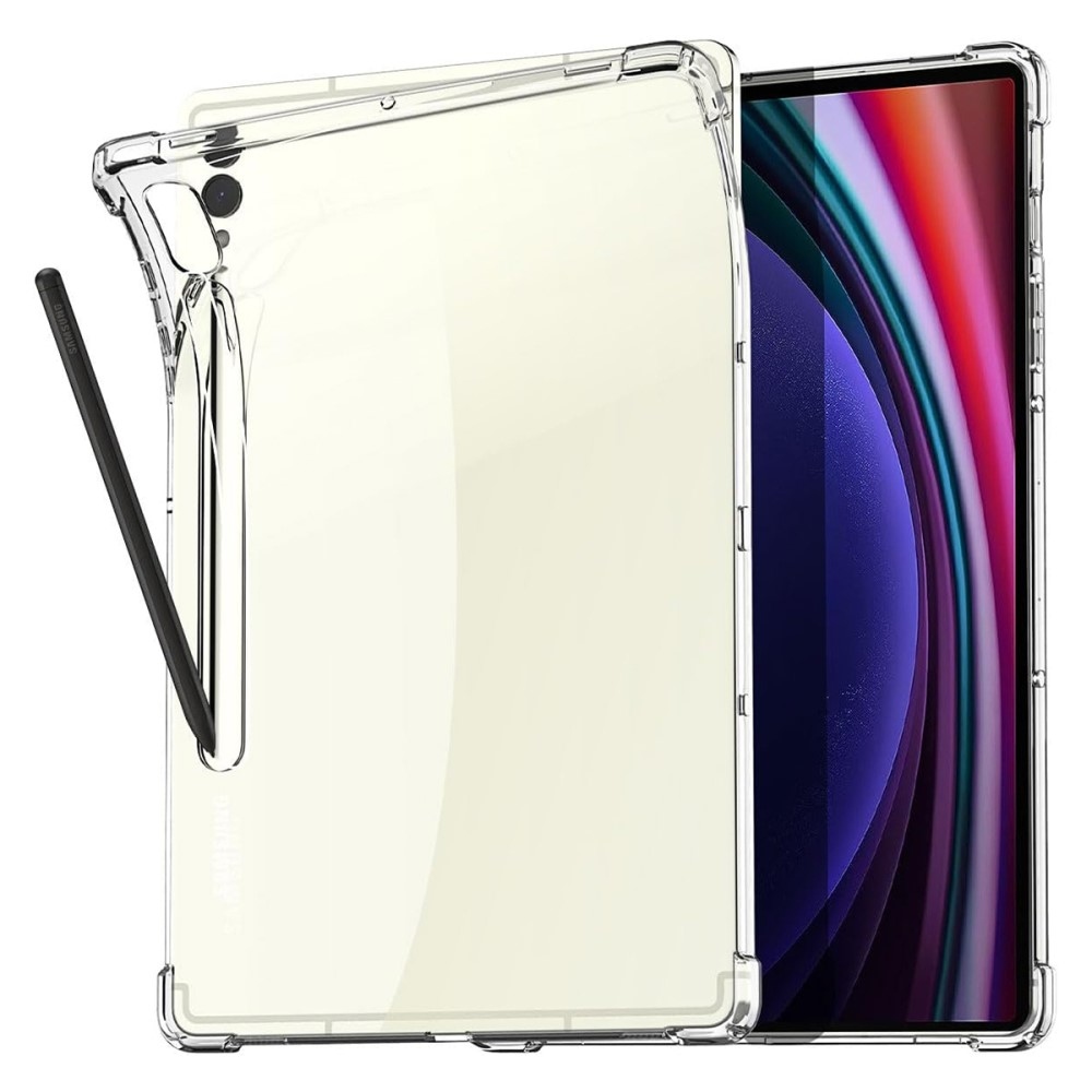 Průhledný gelový obal s vyztuženými rohy na Samsung Galaxy Tab S9 FE+ - průhledný