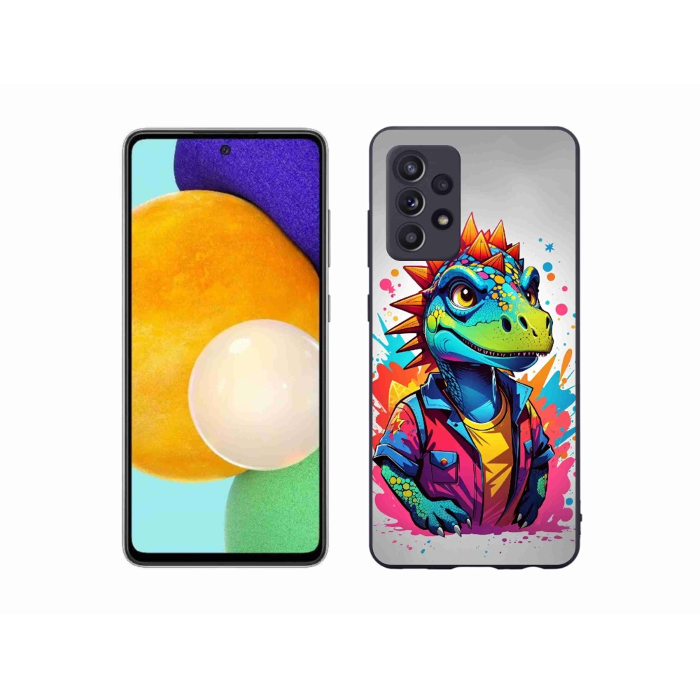 Gelový kryt mmCase na Samsung Galaxy A52/A52 5G - barevný dinosaurus