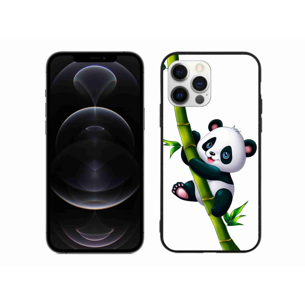 Gelový kryt mmCase na iPhone 12 Pro Max - panda na bambusu