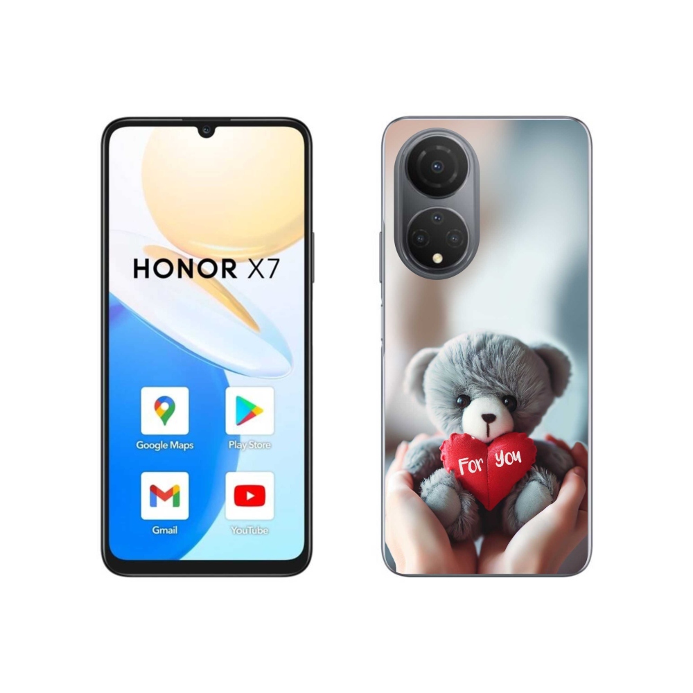 Gelový kryt mmCase na Honor X7 - medvídek pro zamilované