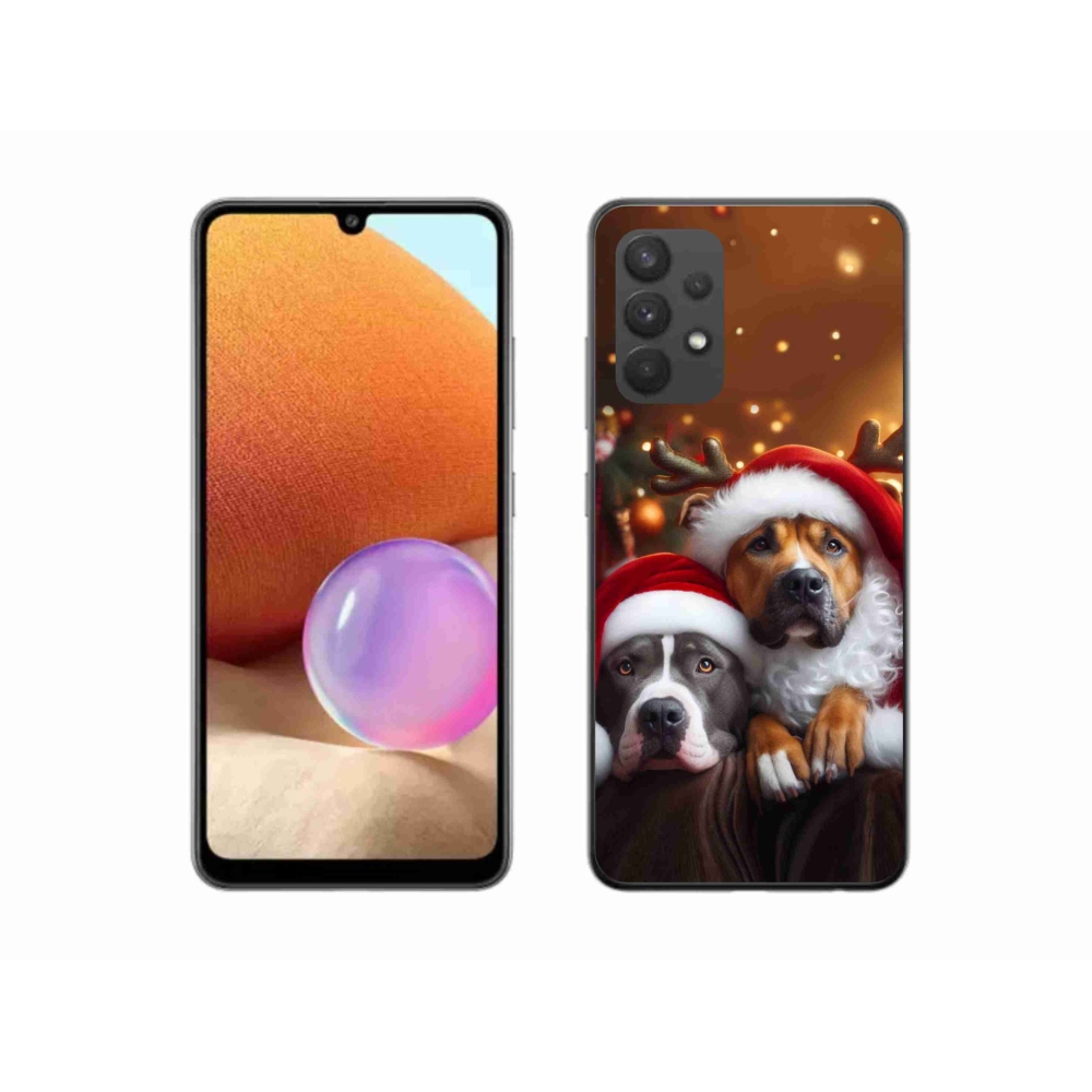 Gelový kryt mmCase na Samsung Galaxy A32 4G - vánoční psi