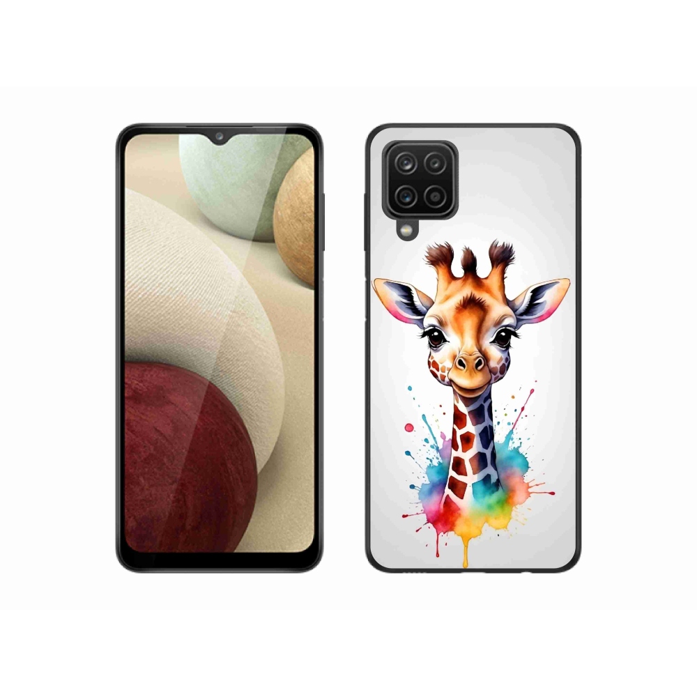 Gelový kryt mmCase na Samsung Galaxy A12 - žirafa 1