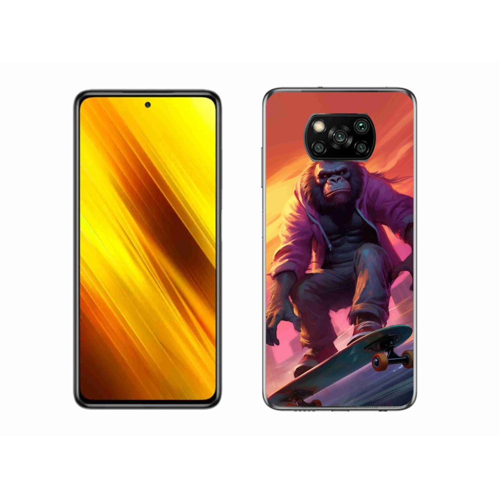 Gelový kryt mmCase na Xiaomi Poco X3 Pro - gorila na skateboardu