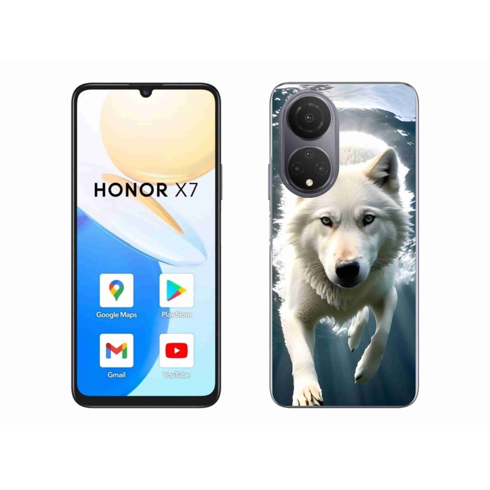 Gelový kryt mmCase na Honor X7 - bílý vlk