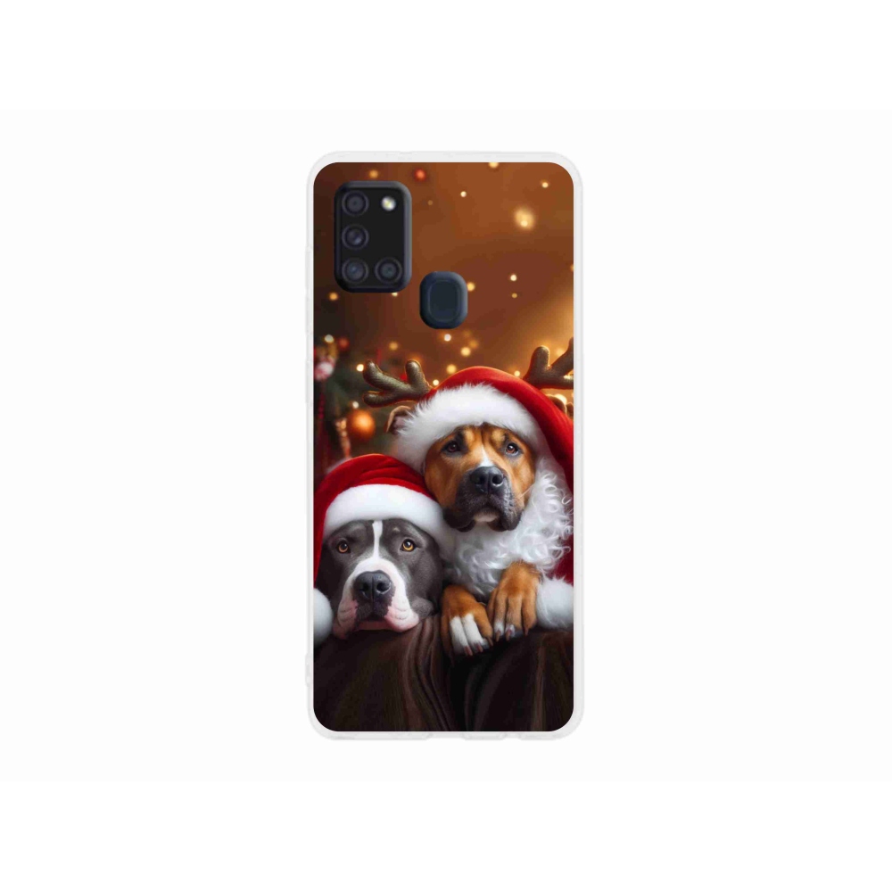 Gelový kryt mmCase na Samsung Galaxy A21s - vánoční psi