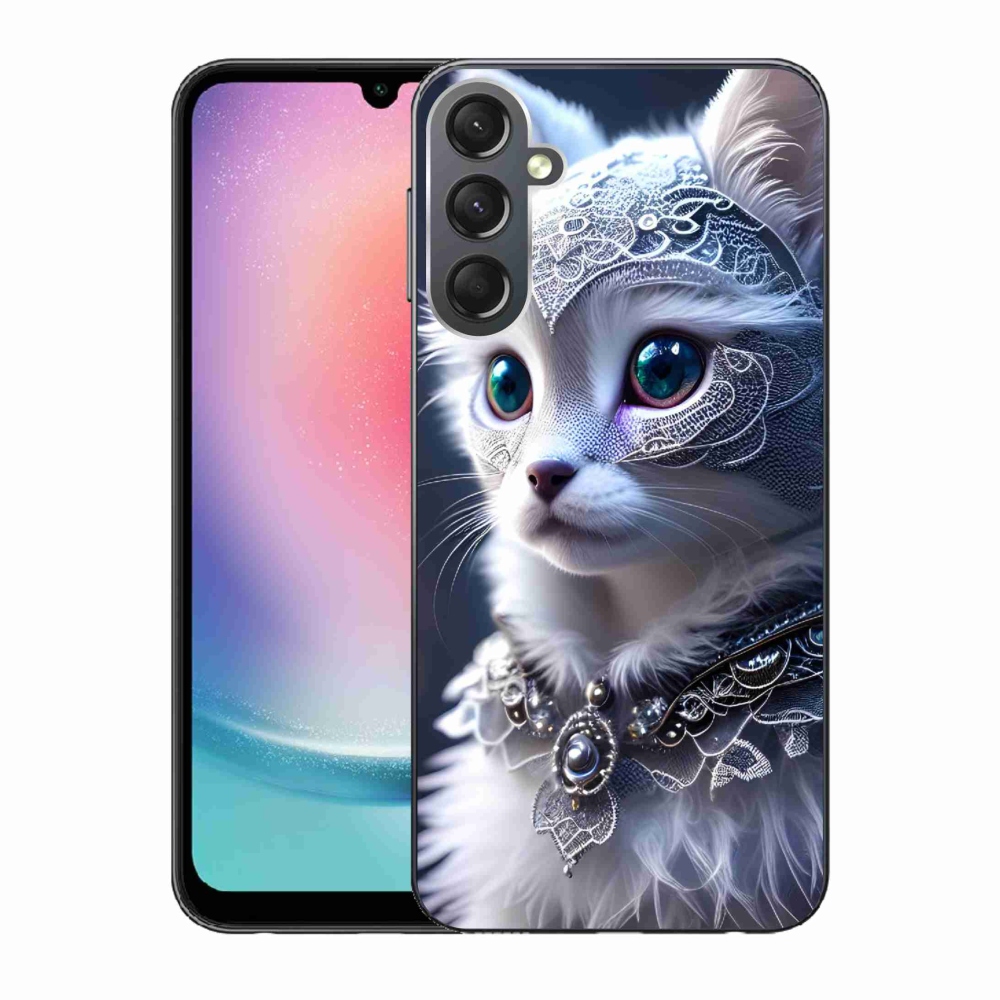 Gelový kryt mmCase na Samsung Galaxy A24 - bílá kočka
