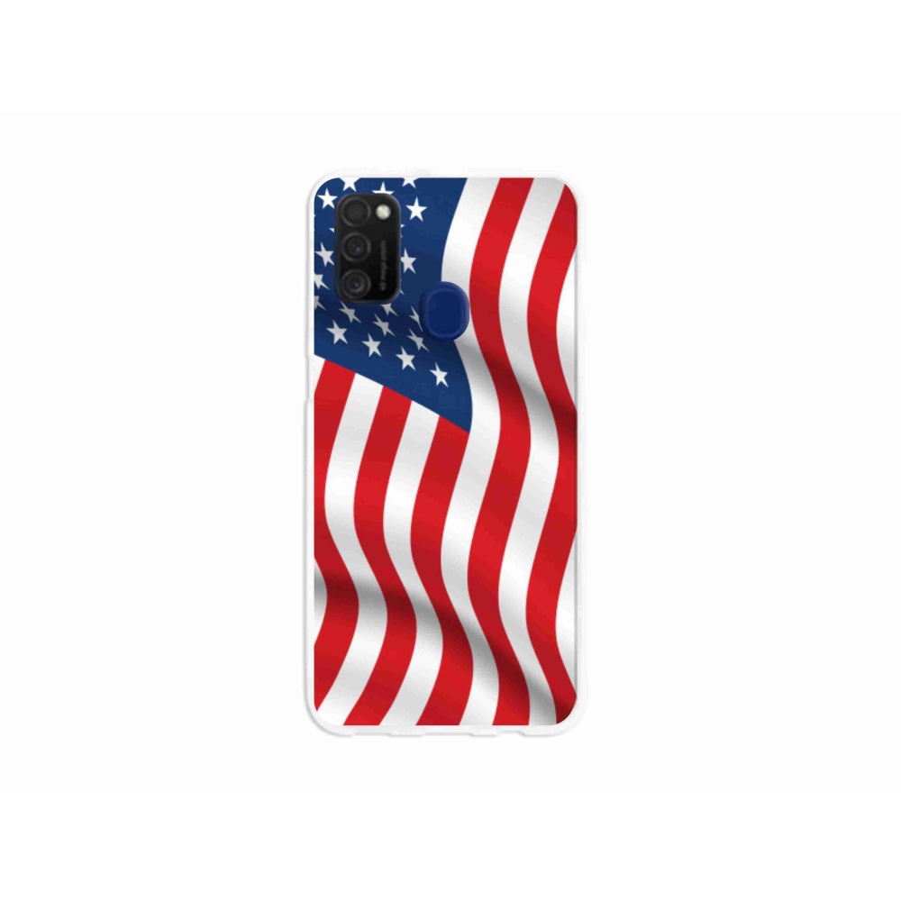 Gelový kryt mmCase na mobil Samsung Galaxy M21 - USA vlajka