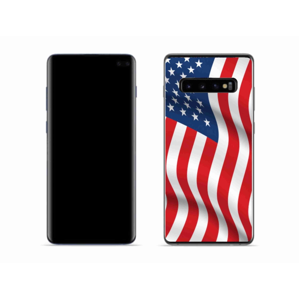Gelový kryt mmCase na mobil Samsung Galaxy S10 - USA vlajka