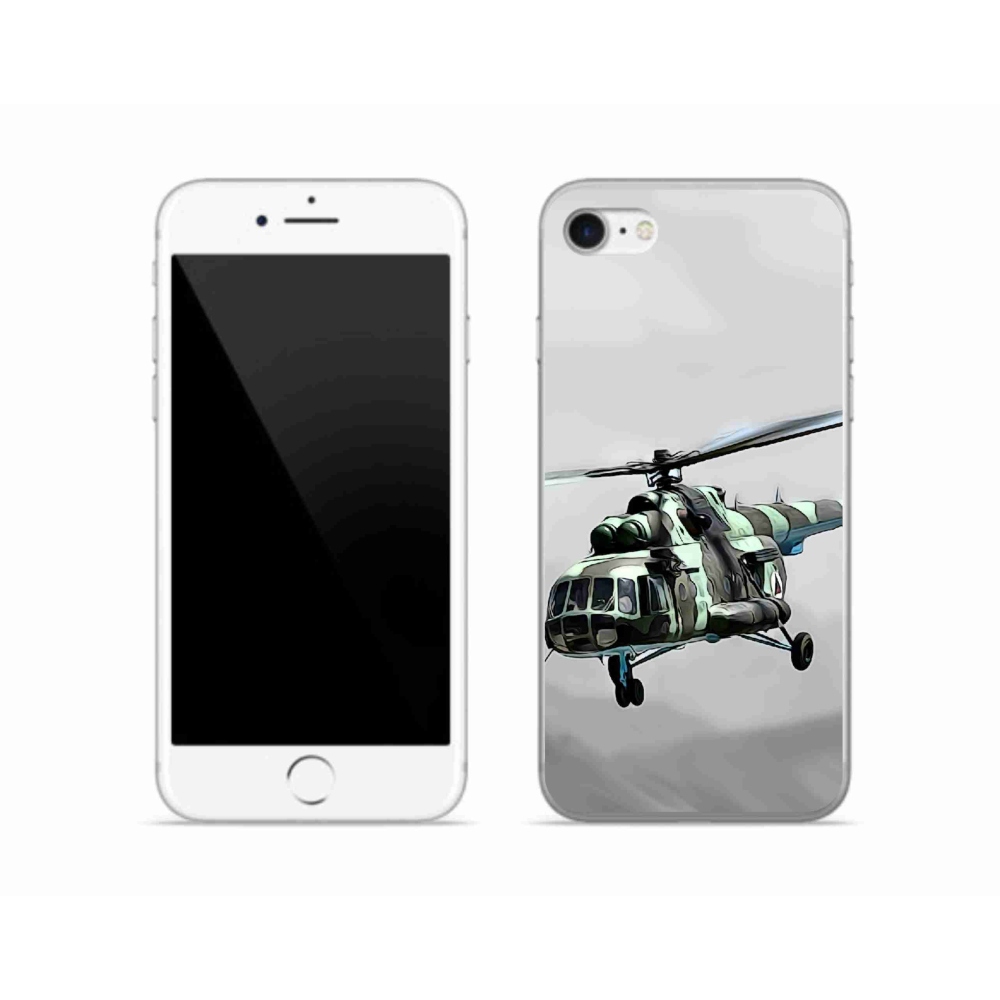 Gelový kryt mmCase na iPhone SE (2022) - vojenský vrtulník