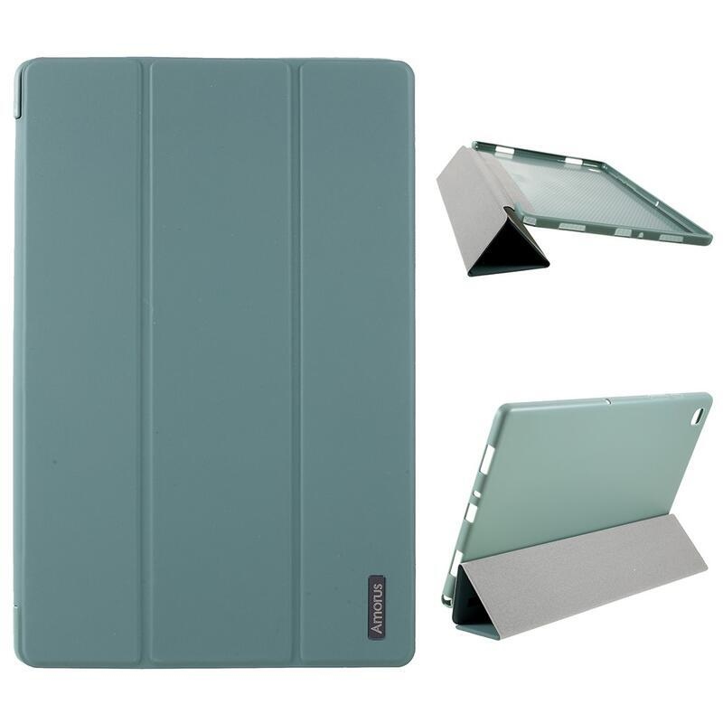 AMS chytré polohovatelné PU kožené pouzdro pro tablet Samsung Galaxy Tab A7 10.4 (2020) T500 - zelené