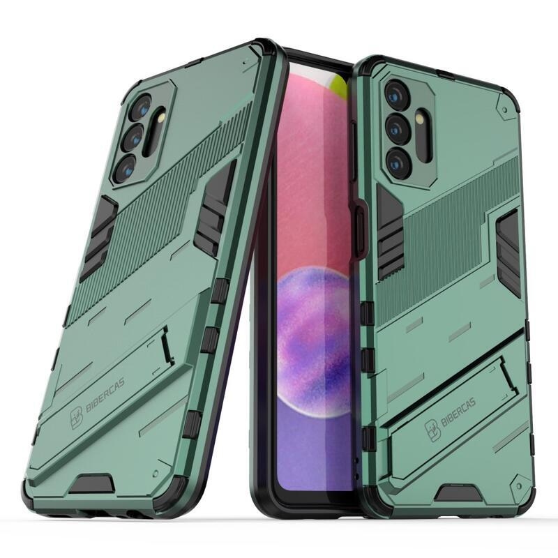 Armor odolný hybridní kryt s výklopným stojánkem pro mobil Samsung Galaxy A13 5G/Galaxy A04s (164.7 x 76.7 x 9.1 mm) - zelený