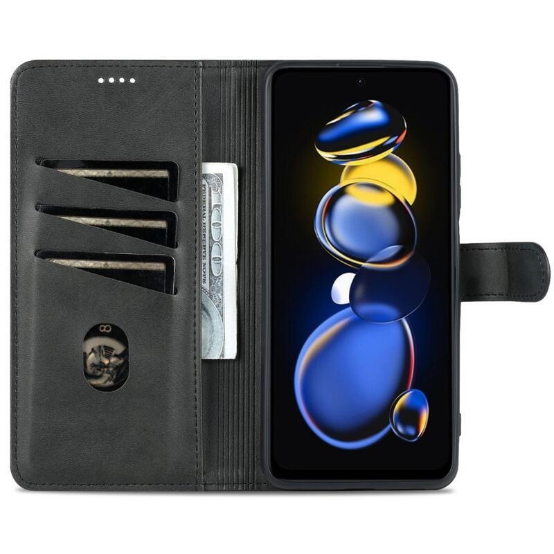 AZNS PU kožené peněženkové pouzdro na mobil Xiaomi Poco X4 GT 5G - černé