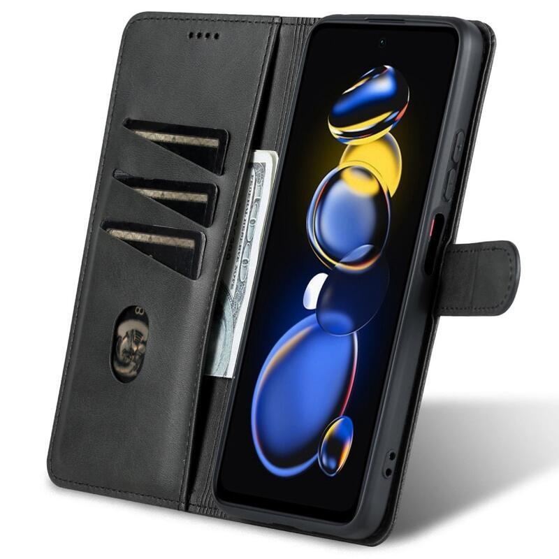 AZNS PU kožené peněženkové pouzdro na mobil Xiaomi Poco X4 GT 5G - černé