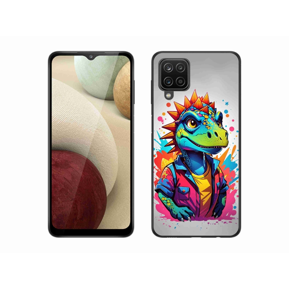 Gelový kryt mmCase na Samsung Galaxy M12 - barevný dinosaurus