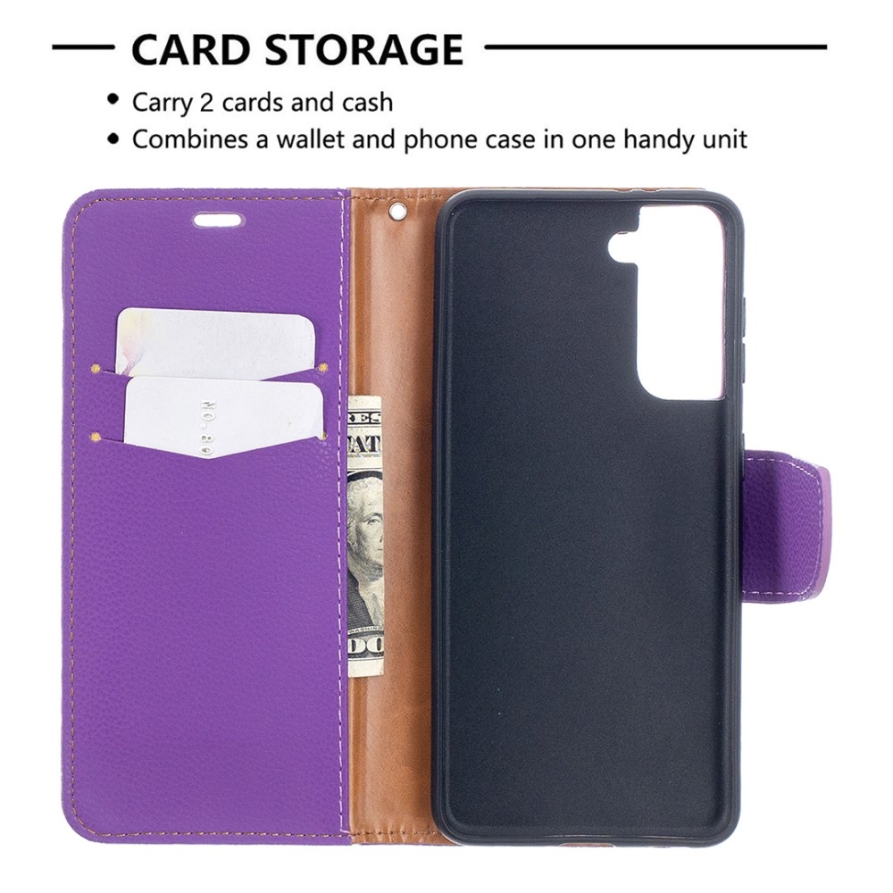 Wallet knížkové pouzdro na Samsung Galaxy S21 - fialové