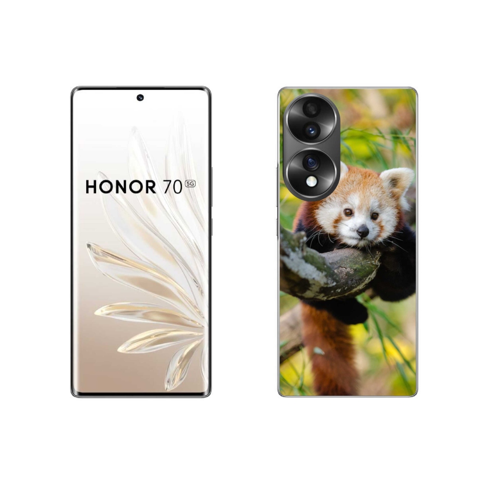 Gelový kryt mmCase na Honor 70 - panda červená