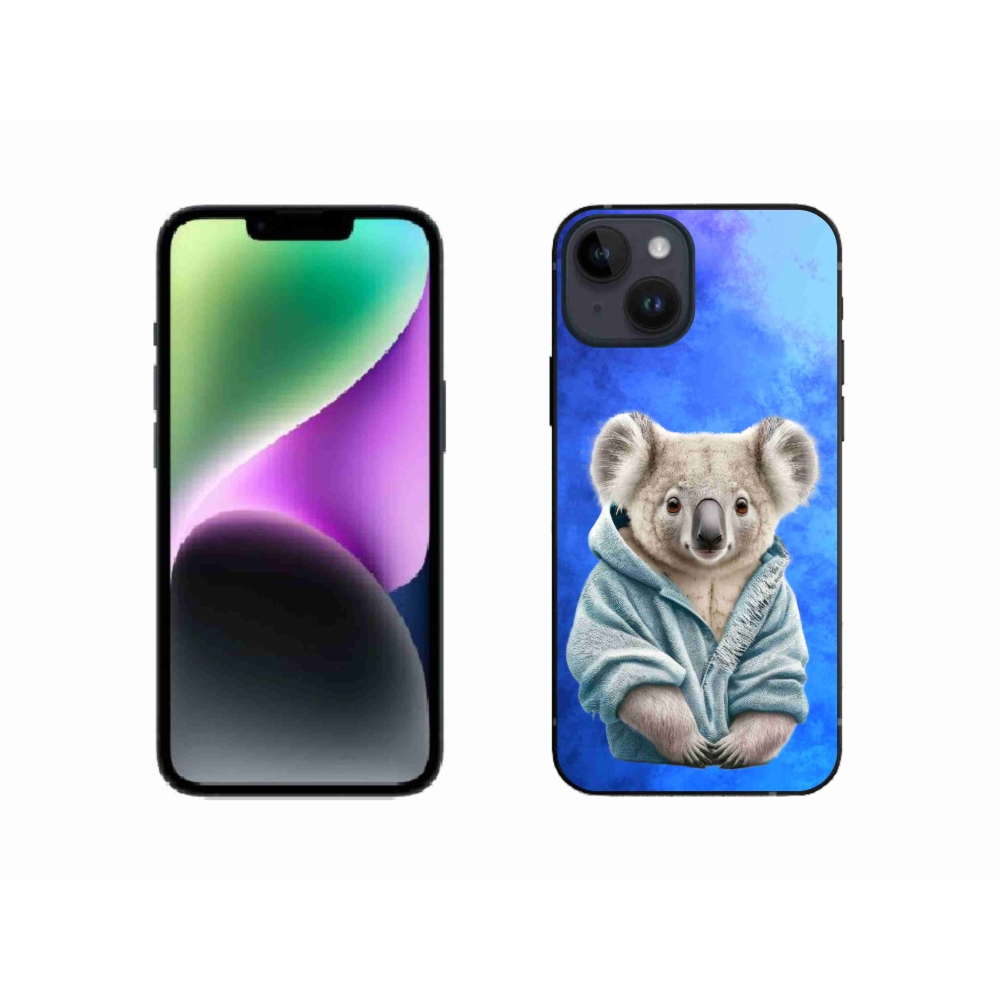 Gelový kryt mmCase na iPhone 14 - koala ve svetru