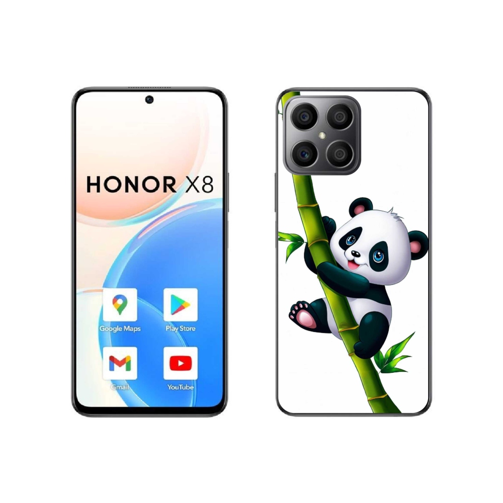 Gelový kryt mmCase na Honor X8 4G - panda na bambusu