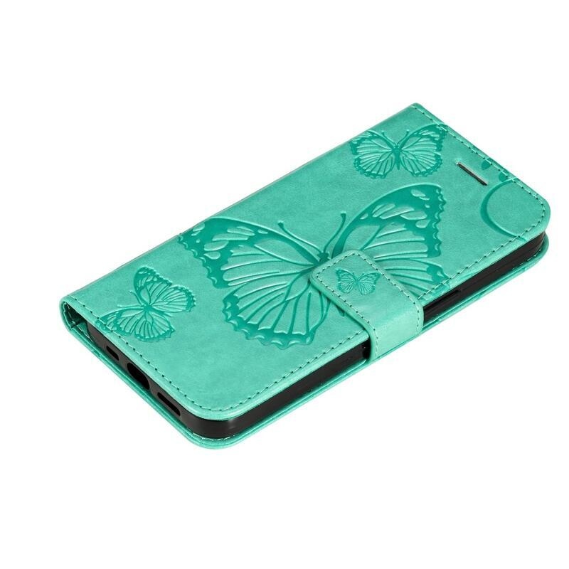 Big Butterfly peněženkové pouzdro pro mobil Xiaomi Poco M4 5G - zelené