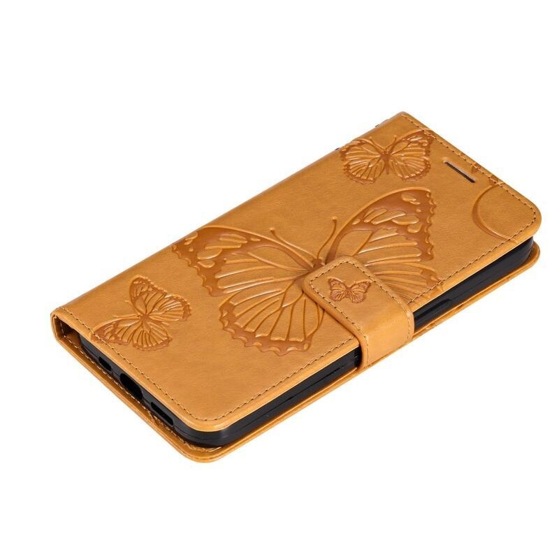 Big Butterfly peněženkové pouzdro pro mobil Xiaomi Poco M4 5G - žluté