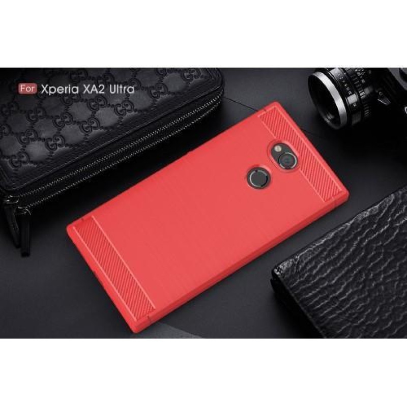 Brush gelový odolný obal na Sony Xperia XA2 Ultra - červený