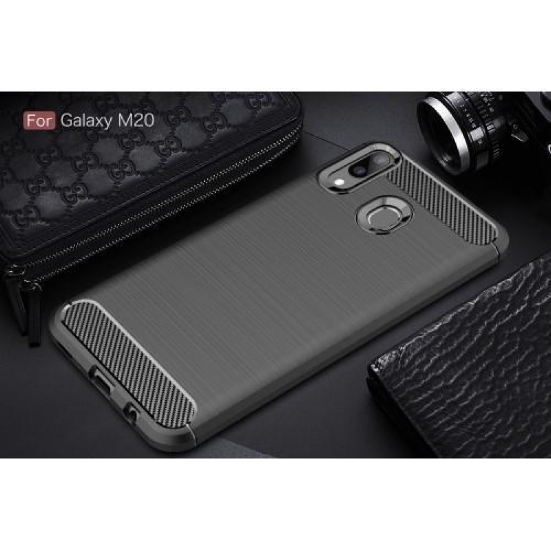 Brushed gelový obal na Samsung Galaxy M20 - černý