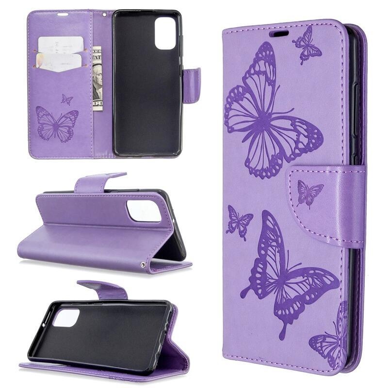 Butterfly knížkové pouzdro na Samsung Galaxy A41 - fialové