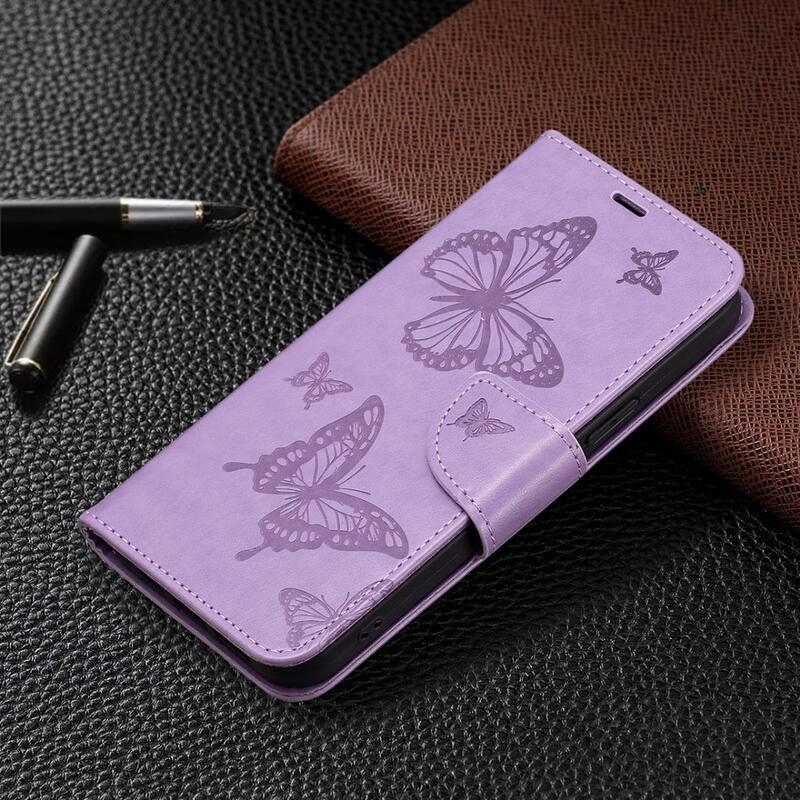 Butterfly knížkové pouzdro na Xiaomi 13 - fialové