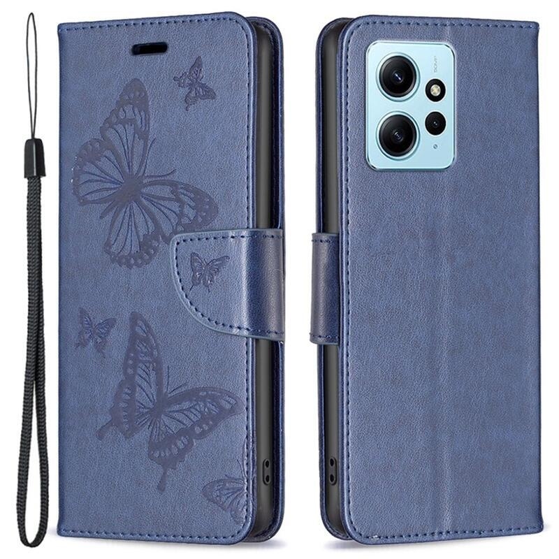 Butterfly knížkové pouzdro na Xiaomi Redmi Note 12 4G - modré