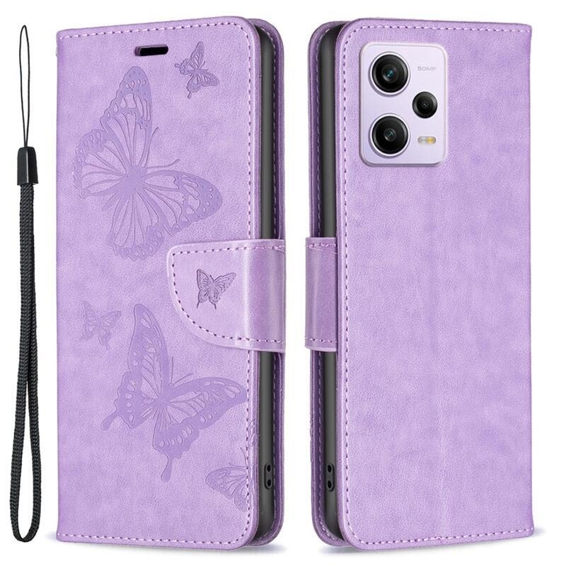 Butterfly knížkové pouzdro na Xiaomi Redmi Note 12 Pro 5G/Poco X5 Pro 5G - fialové