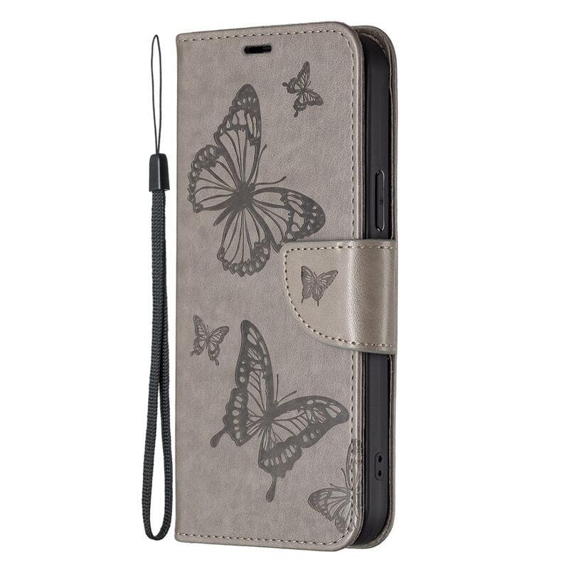 Butterfly knížkové pouzdro na Xiaomi Redmi Note 12 Pro 5G/Poco X5 Pro 5G - šedé