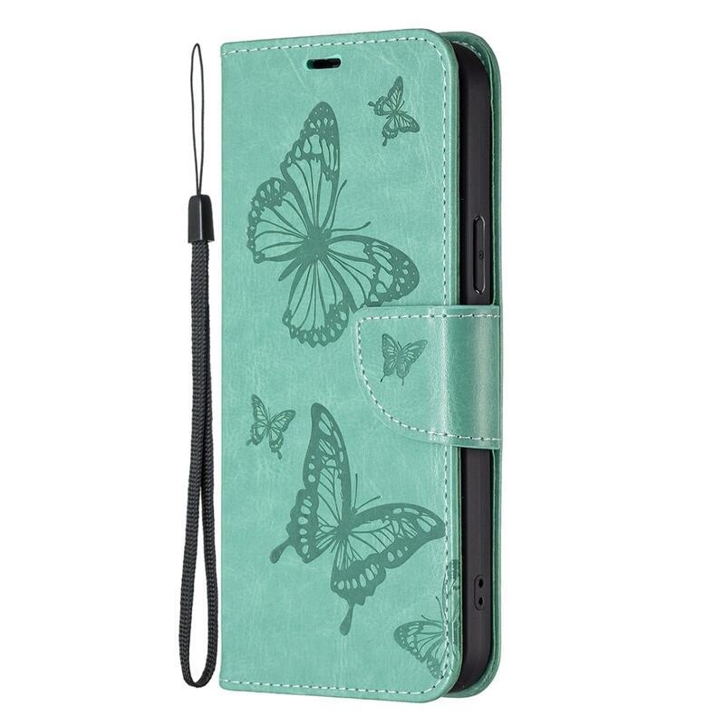 Butterfly knížkové pouzdro na Xiaomi Redmi Note 12 Pro 5G/Poco X5 Pro 5G - zelené