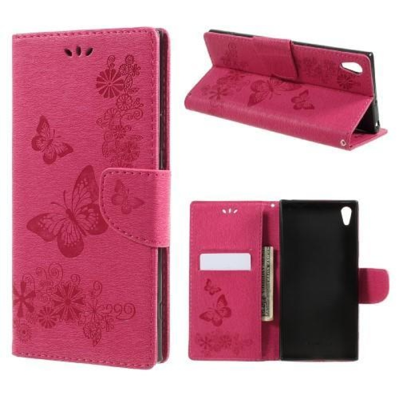 Butterfly peněženkové pouzdro na Sony Xperia XA 1 Ultra - rose