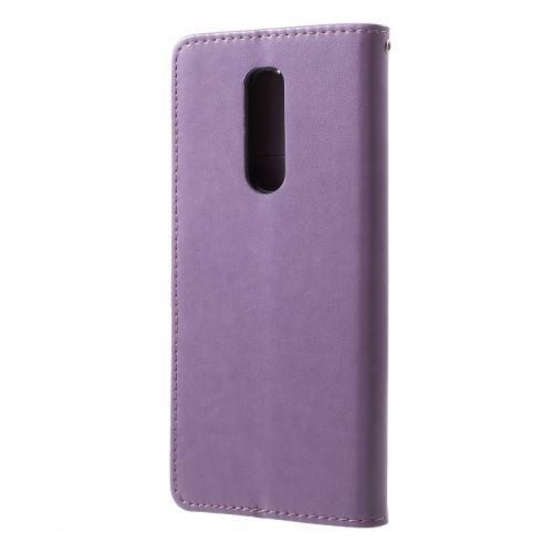 Butterfly PU kožené peněženkové pouzdro na mobil Sony Xperia 1 - fialový