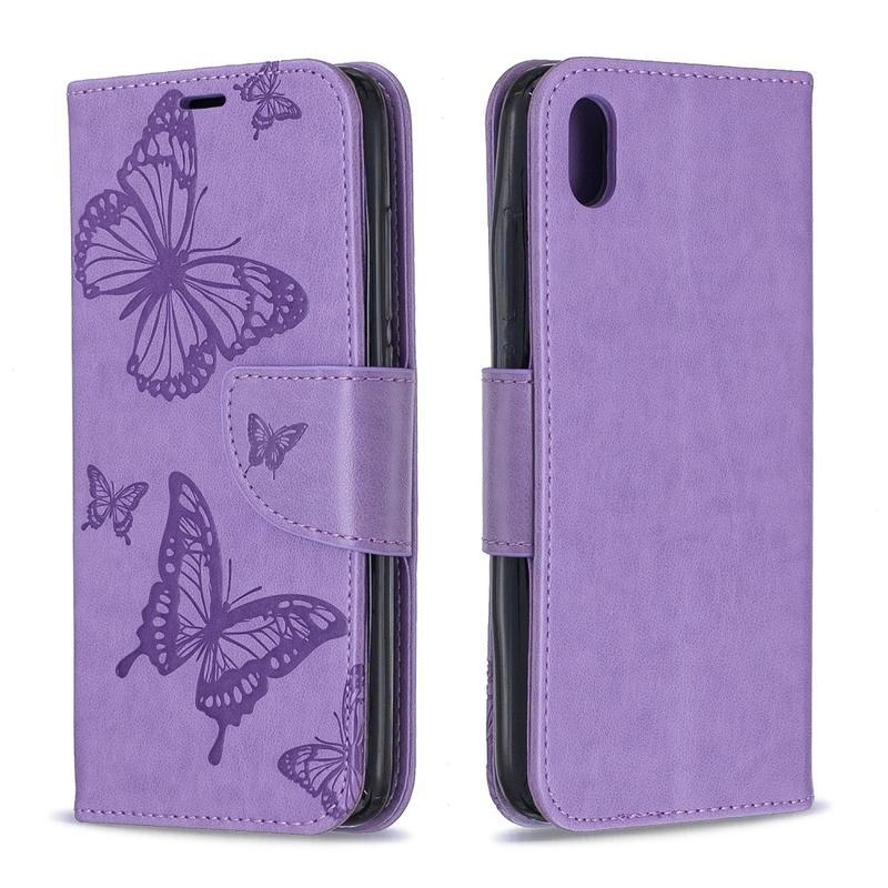 Butterfly PU kožené pouzdro na mobil Xiaomi Redmi 7A - fialové