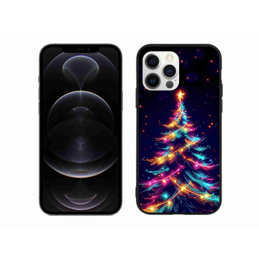 Gelový kryt mmCase na iPhone 12 Pro Max - neonový vánoční stromek