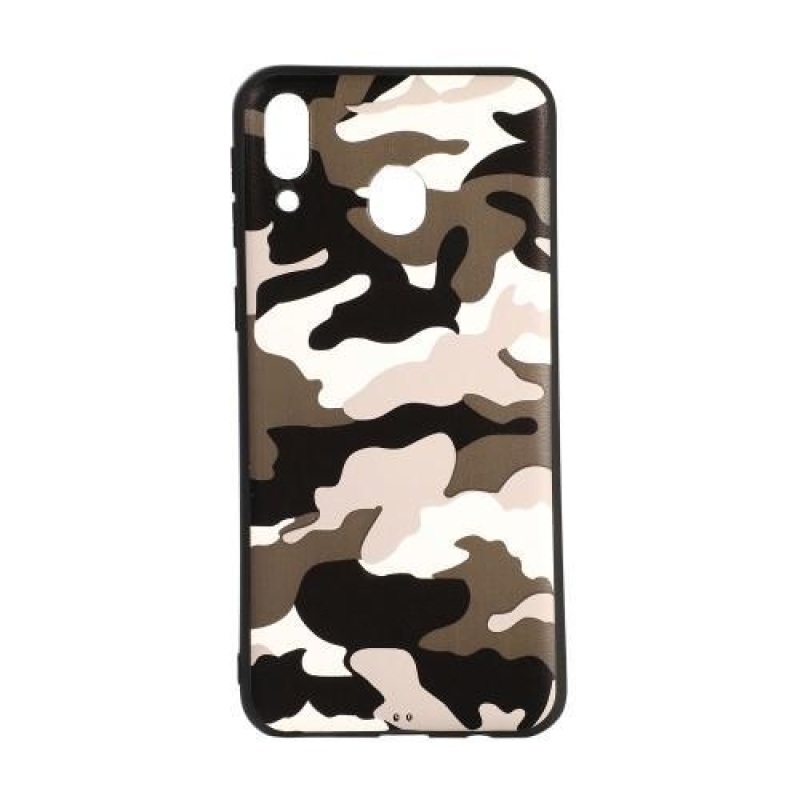 Camouflage gelový obal na mobil Samsung Galaxy M20 - bílá