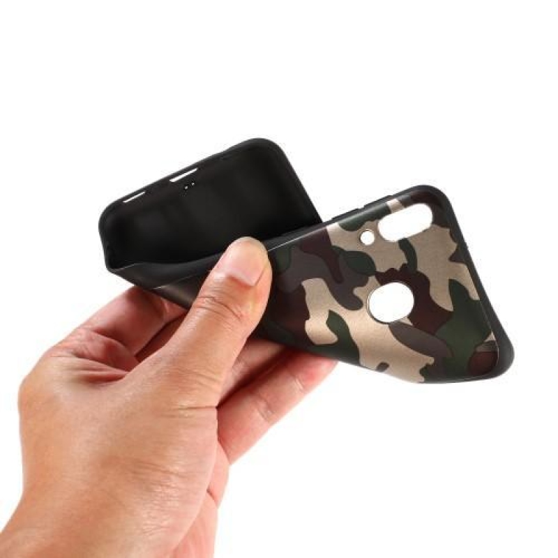 Camouflage gelový obal na mobil Samsung Galaxy M20 - zelený