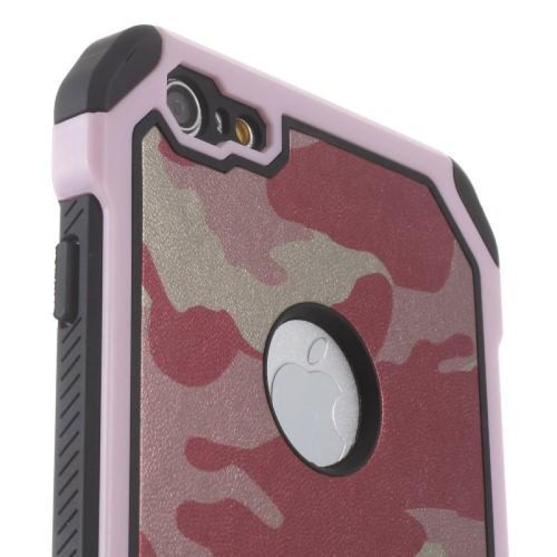 Camouflage hybridní odolný obal na iPhone 6 a iPhone 6s - růžový