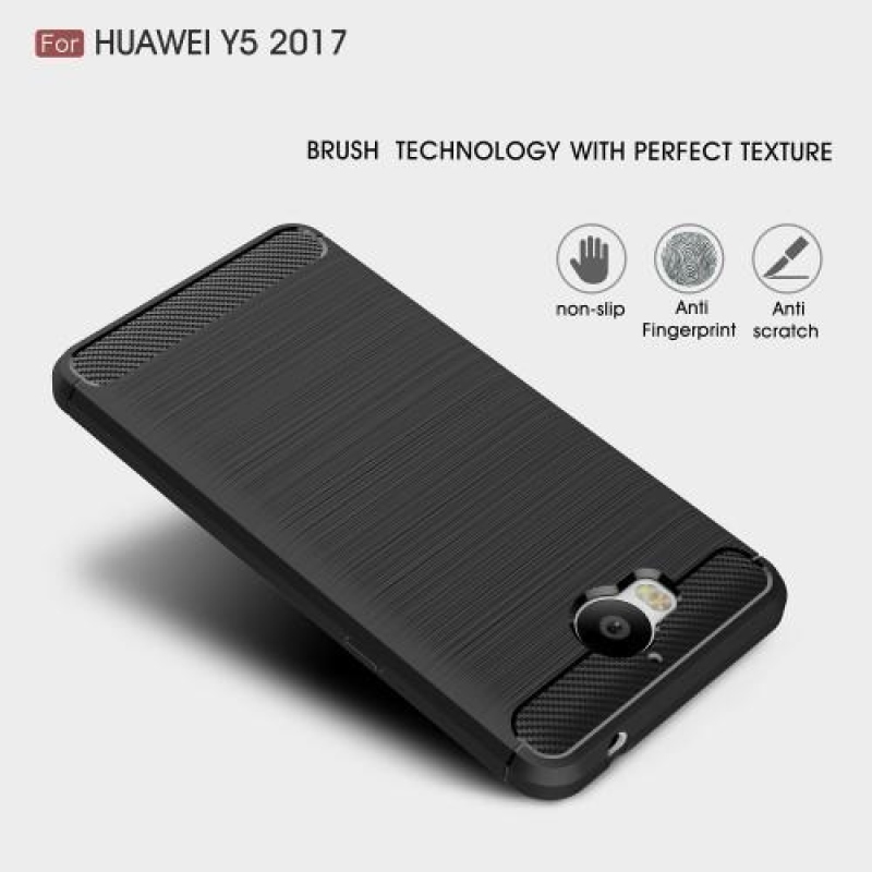 Carbo odolný obal na mobil Huawei Y6 (2017) - červený