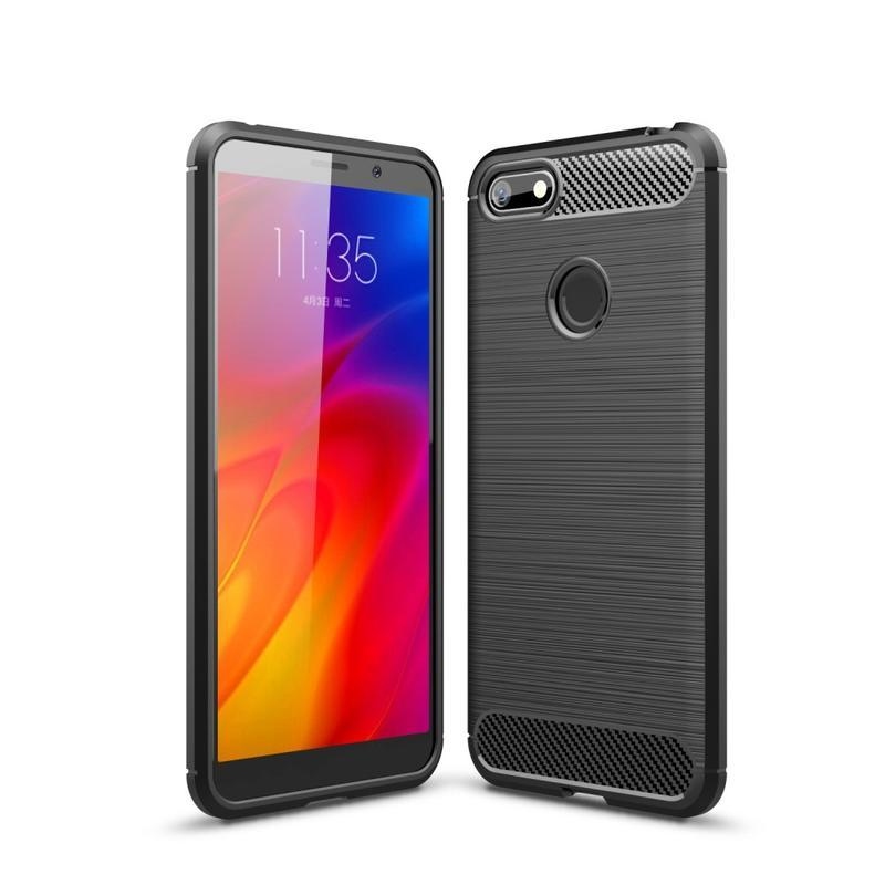 Carbon odolný gelový kryt pro mobil Motorola Moto E6 Play - černý