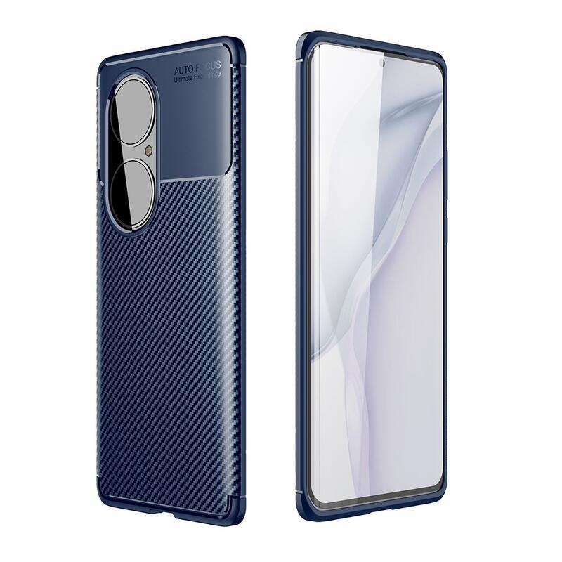 Carbon odolný gelový obal na mobil Huawei P50 Pro - modrý