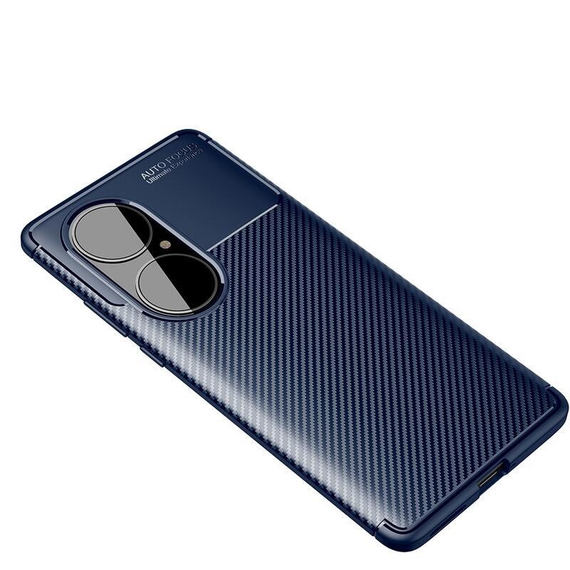 Carbon odolný gelový obal na mobil Huawei P50 Pro - modrý