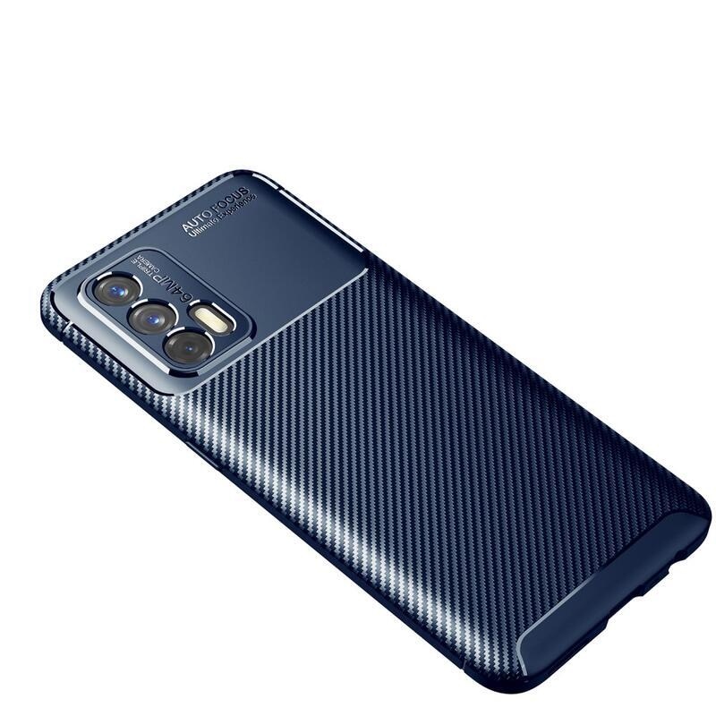 Carbon odolný gelový obal na mobil Realme GT 5G - modrý
