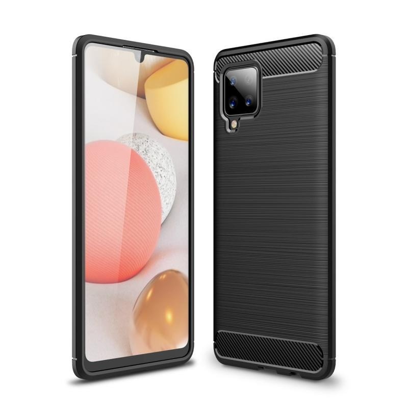 Carbon odolný gelový obal na mobil Samsung Galaxy A42 5G - černý