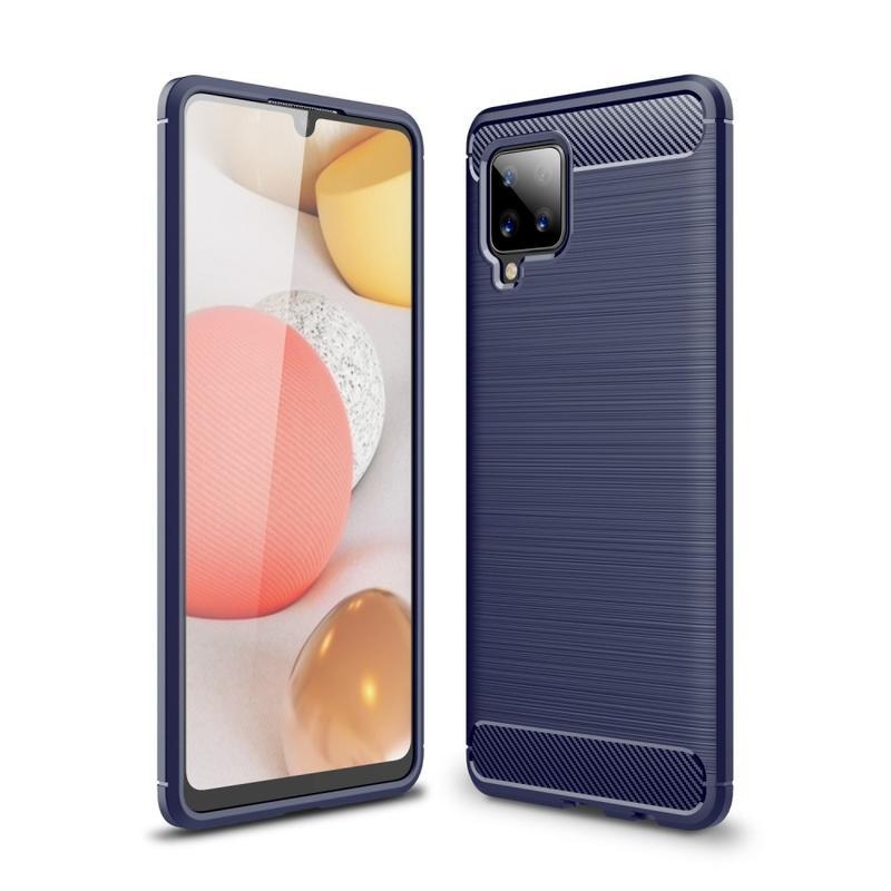 Carbon odolný gelový obal na mobil Samsung Galaxy A42 5G - modrý