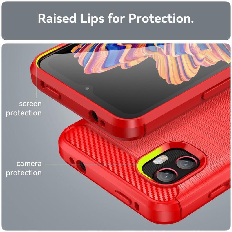 Carbon odolný gelový obal na Samsung Galaxy Xcover 6 Pro - červený