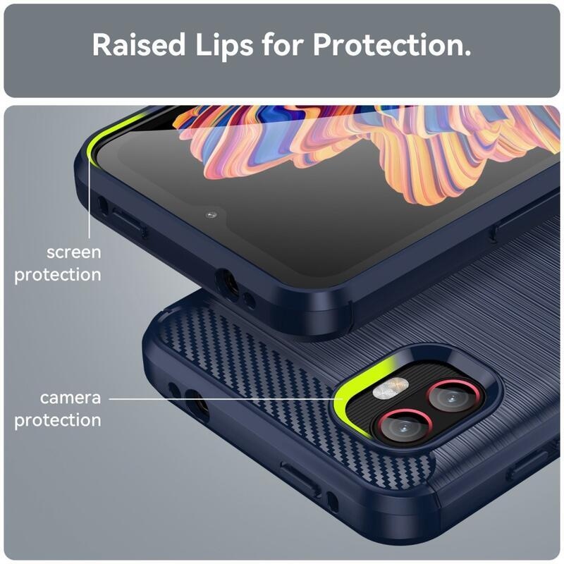 Carbon odolný gelový obal na Samsung Galaxy Xcover 6 Pro - modrý
