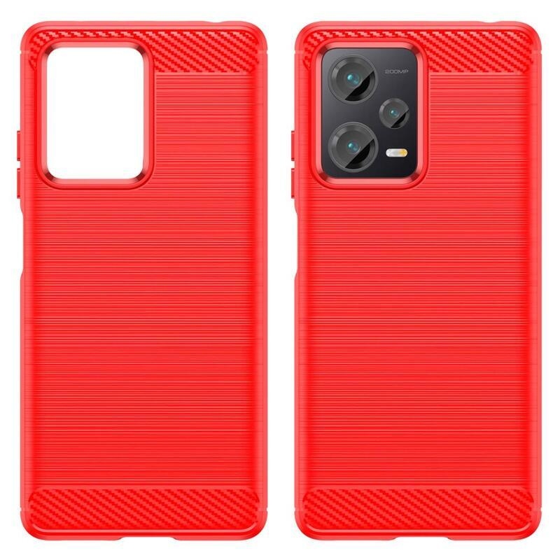 Carbon odolný gelový obal na Xiaomi Redmi Note 12 Pro+ 5G - červený