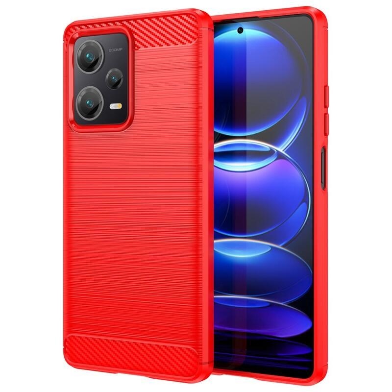 Carbon odolný gelový obal na Xiaomi Redmi Note 12 Pro+ 5G - červený